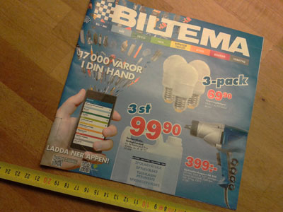 Biltema catalogue with QR codes