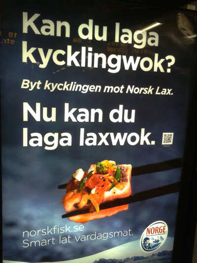 Norskfisk advert with QR code